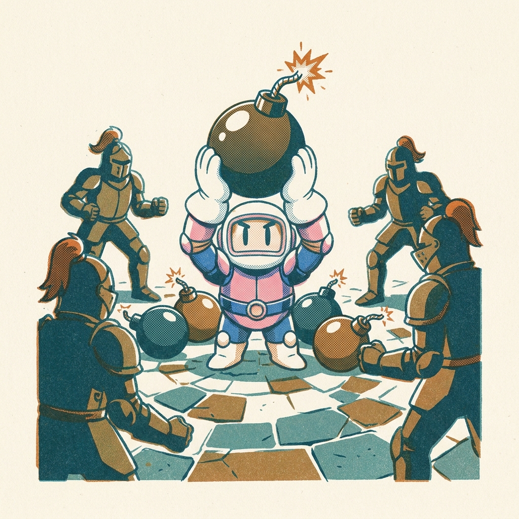 Bomberman's first 3D game — pump bombs bigger before you throw them. Bomberman 64 (N64, 1997) kept the franchise alive in thr
