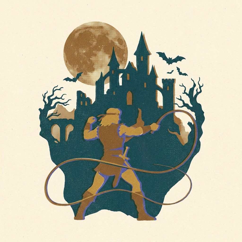 Bloody Tears became the most reused track in the franchise. Castlevania II (1987, Famicom) — open world, day-night cycle, the