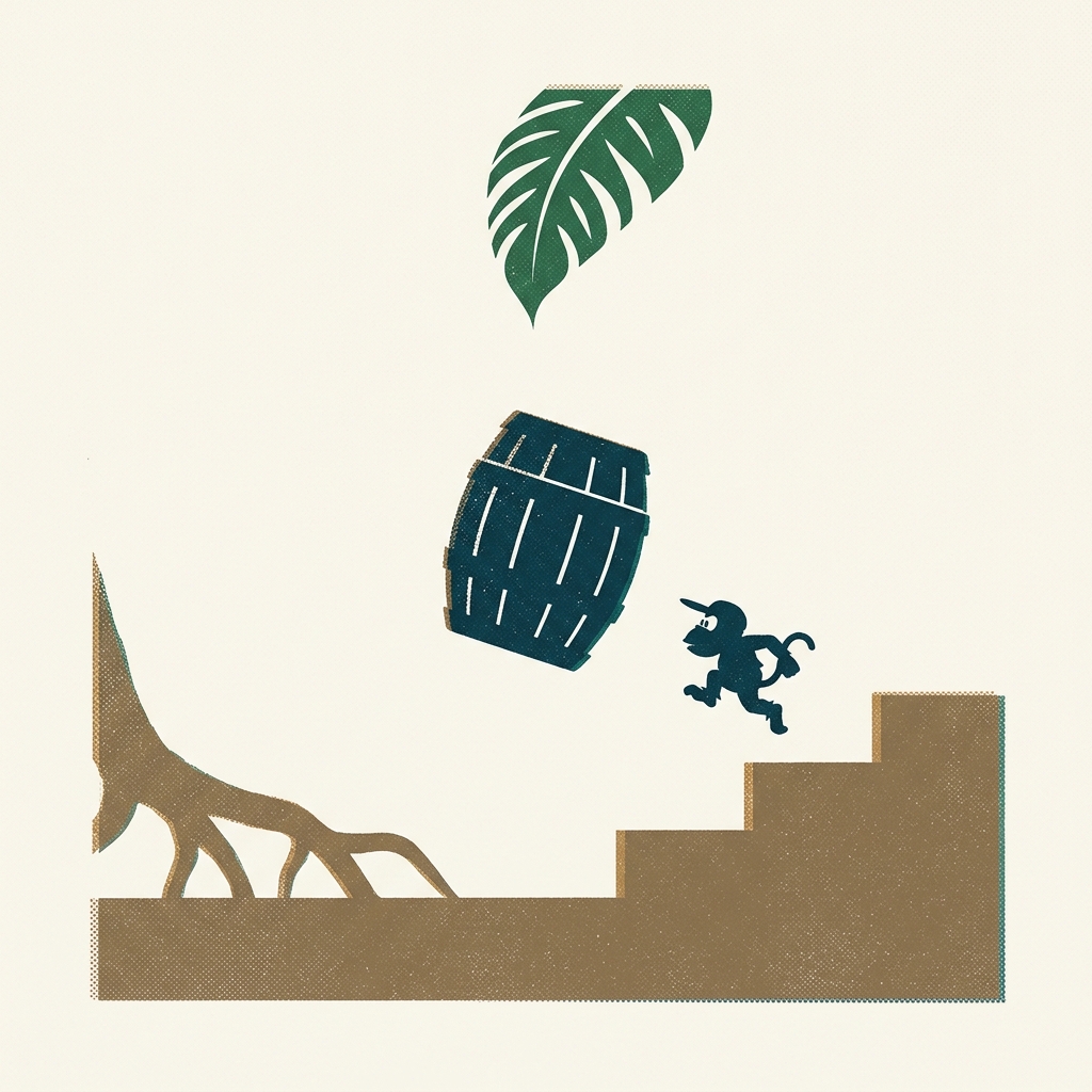 David Wise rebuilt the DKC2 score from scratch — the Game Boy's limits added harmonics the original lacked. Donkey Kong Land 