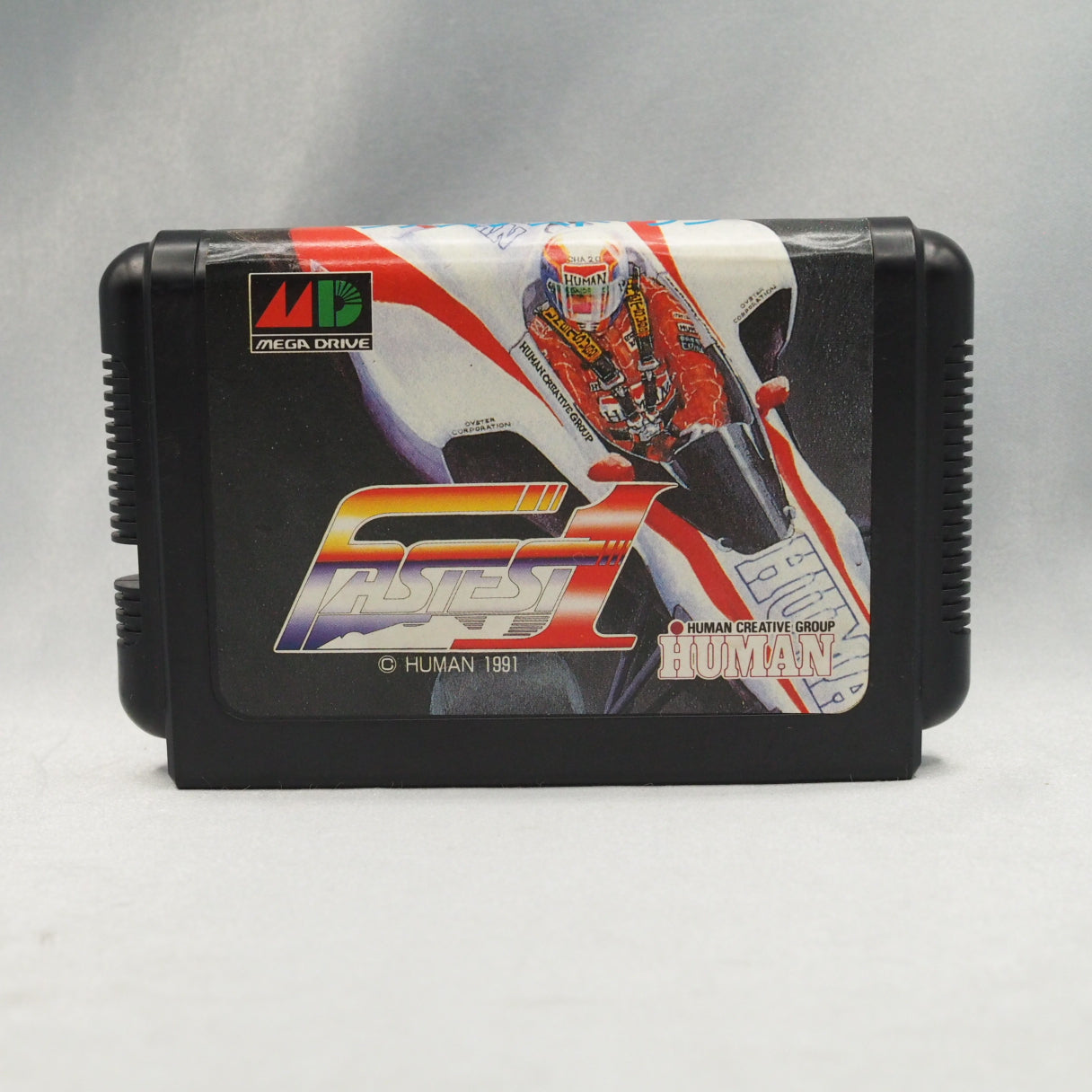 16 real F1 circuits, simulation handling, 1991 Mega Drive. Human Entertainment's Fastest 1 demanded real cornering discipline — photo 2