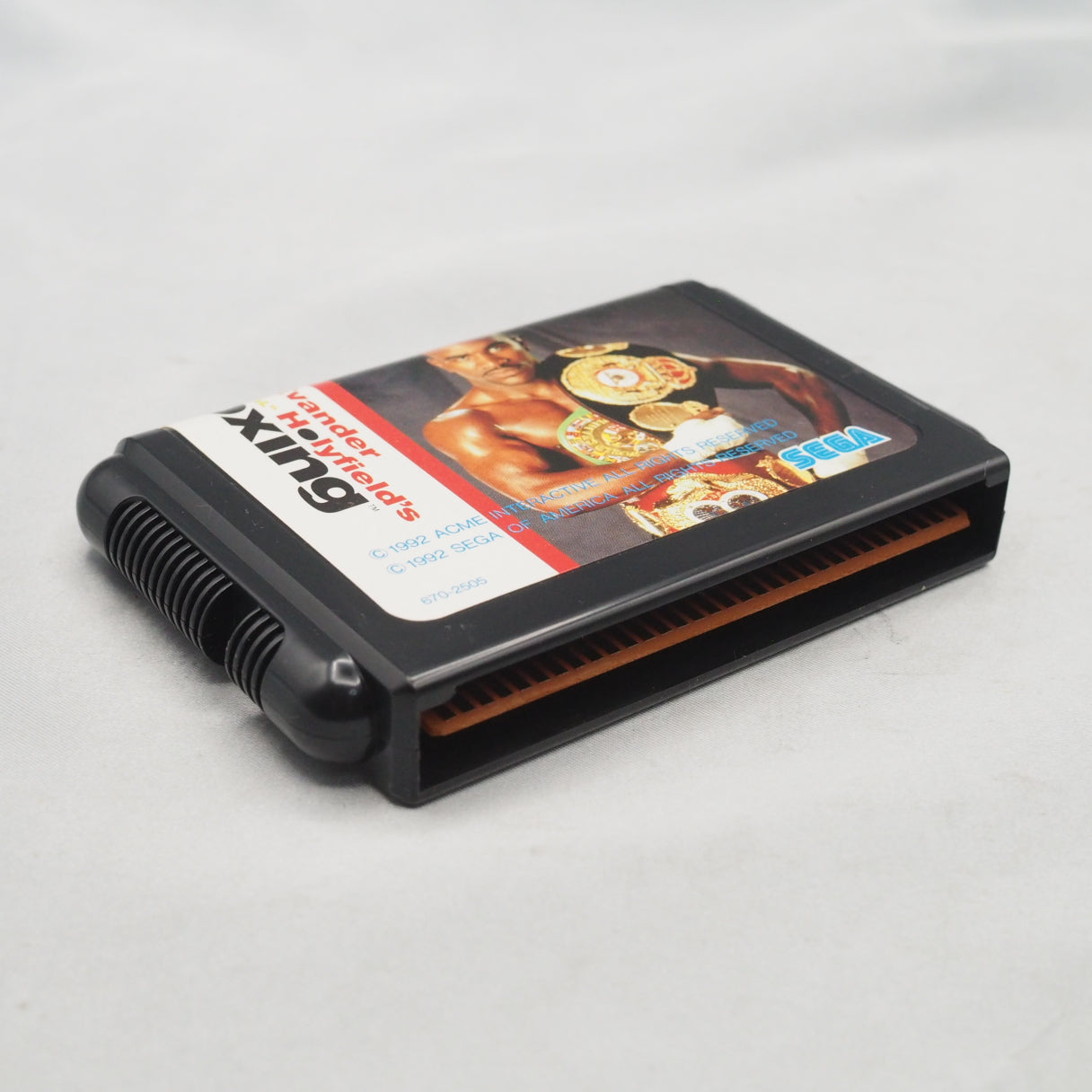 Holyfield was undisputed heavyweight champion when this shipped. Sega's Real Deal Boxing (Mega Drive, 1992) — career mode wit — photo 4