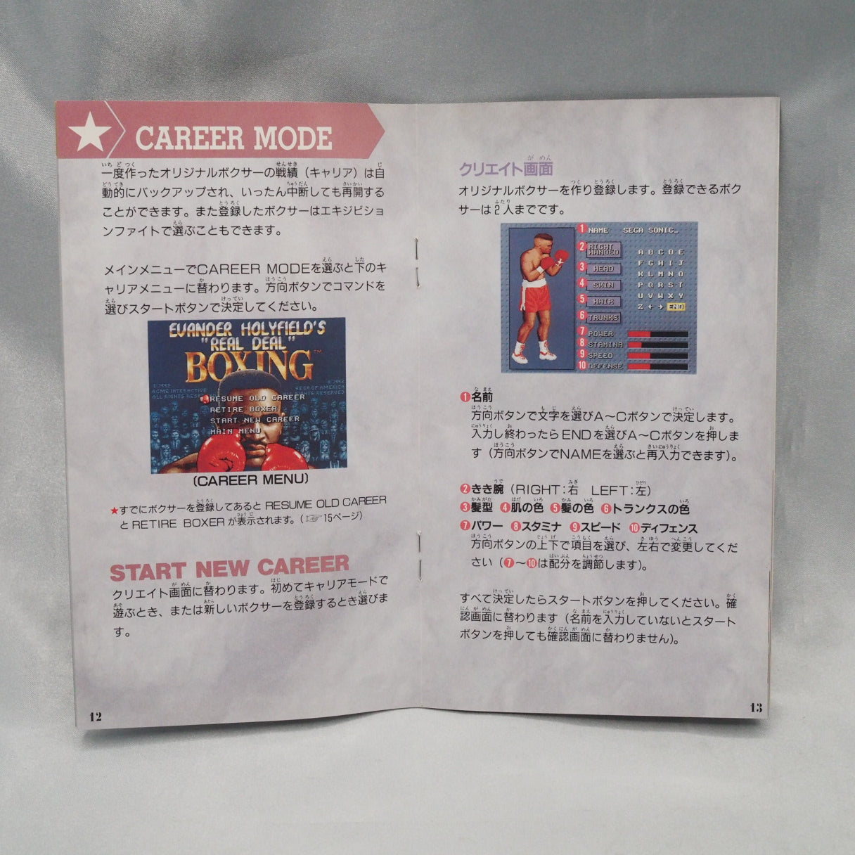 Holyfield was undisputed heavyweight champion when this shipped. Sega's Real Deal Boxing (Mega Drive, 1992) — career mode wit — photo 8