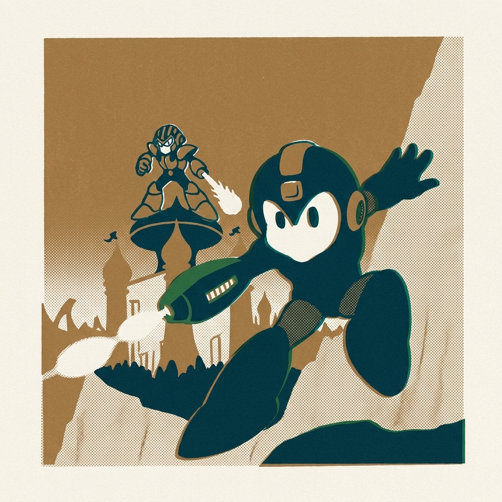 70,000 fans designed the bosses. Each winner received a gold cartridge. Mega Man 4 (Famicom, 1991) introduced the charge shot