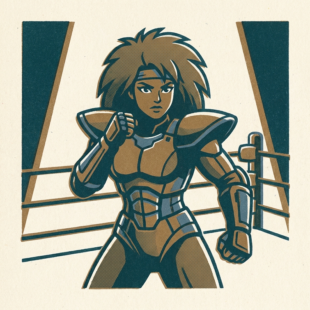 Data East based this Saturn fighter on an anime that had already ended — Metal Fighter Miku (1995), near-future women's wrest
