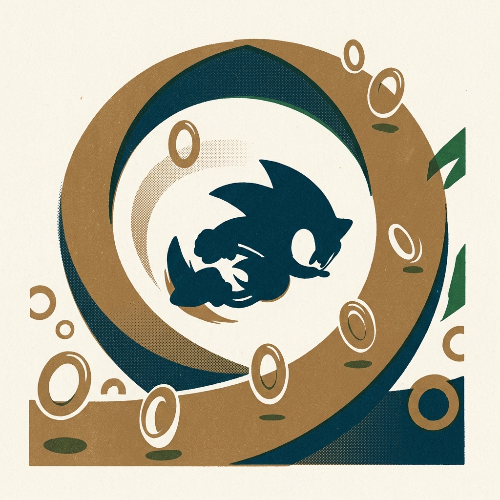 North America got Sonic the Hedgehog a full month before Japan did. Sega Mega Drive (1991) — speed as identity, born from an 